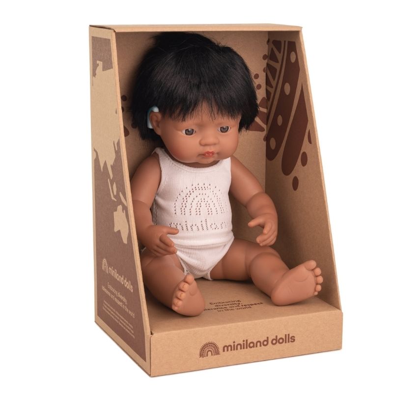 Miniland Doll With Hearing Implant - Pine 38cm